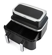 Friteuza dubla cu aer cald Heinner HAF-DDB9BK26, putere: 2600W, capacitate: 9L, control digital individual, temperatura: 80-220 grade C, timer 60 min, 10 programe presetate, auto-oprire, negru