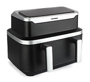 Friteuza dubla cu aer cald Heinner HAF-DDB9BK26, putere: 2600W, capacitate: 9L, control digital individual, temperatura: 80-220 grade C, timer 60 min, 10 programe presetate, auto-oprire, negru