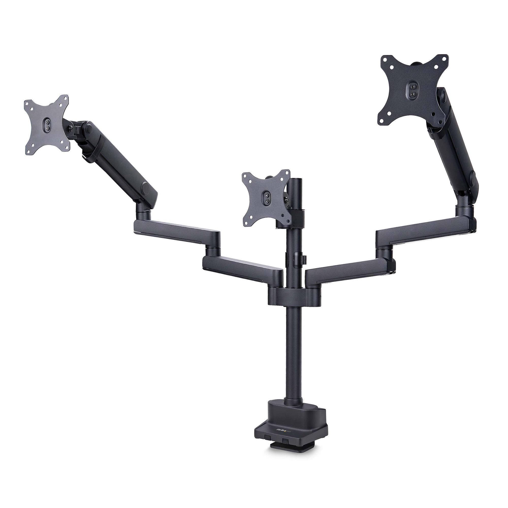 TRIPLE MONITOR DESK MOUNT/TO 27INCH SCREENS SPRING ARMS