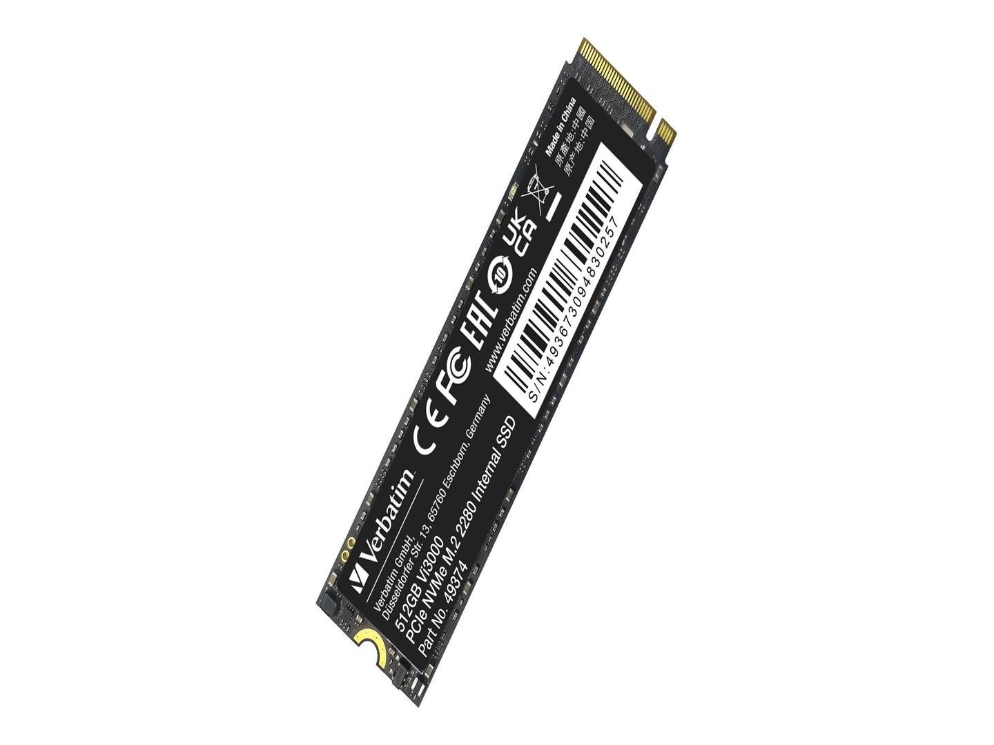 Verbatim Verbatim Vi3000 512GB M.2 PCIe Gen3 NVME 2280 SSD (3300/2500MB/s)