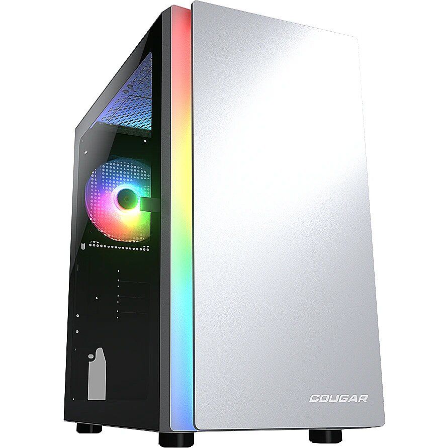 COUGAR | Purity RGB White | PC Case | Mini Tower / TG Front Panel with ARGB strip / 1 x ARGB Fan / 3mm TG Left Panel