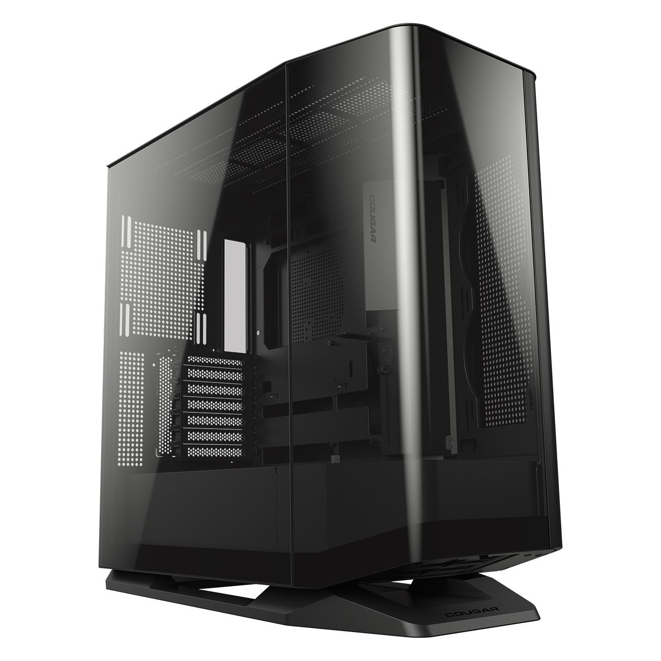 COUGAR | FV270 Black | PC Case | Mid tower / Tempered, Curved Glass Perimeter / Quick Detachable Air Filters / Up to 9 Fans (1x120mm RGB Preinstalled) / Black
