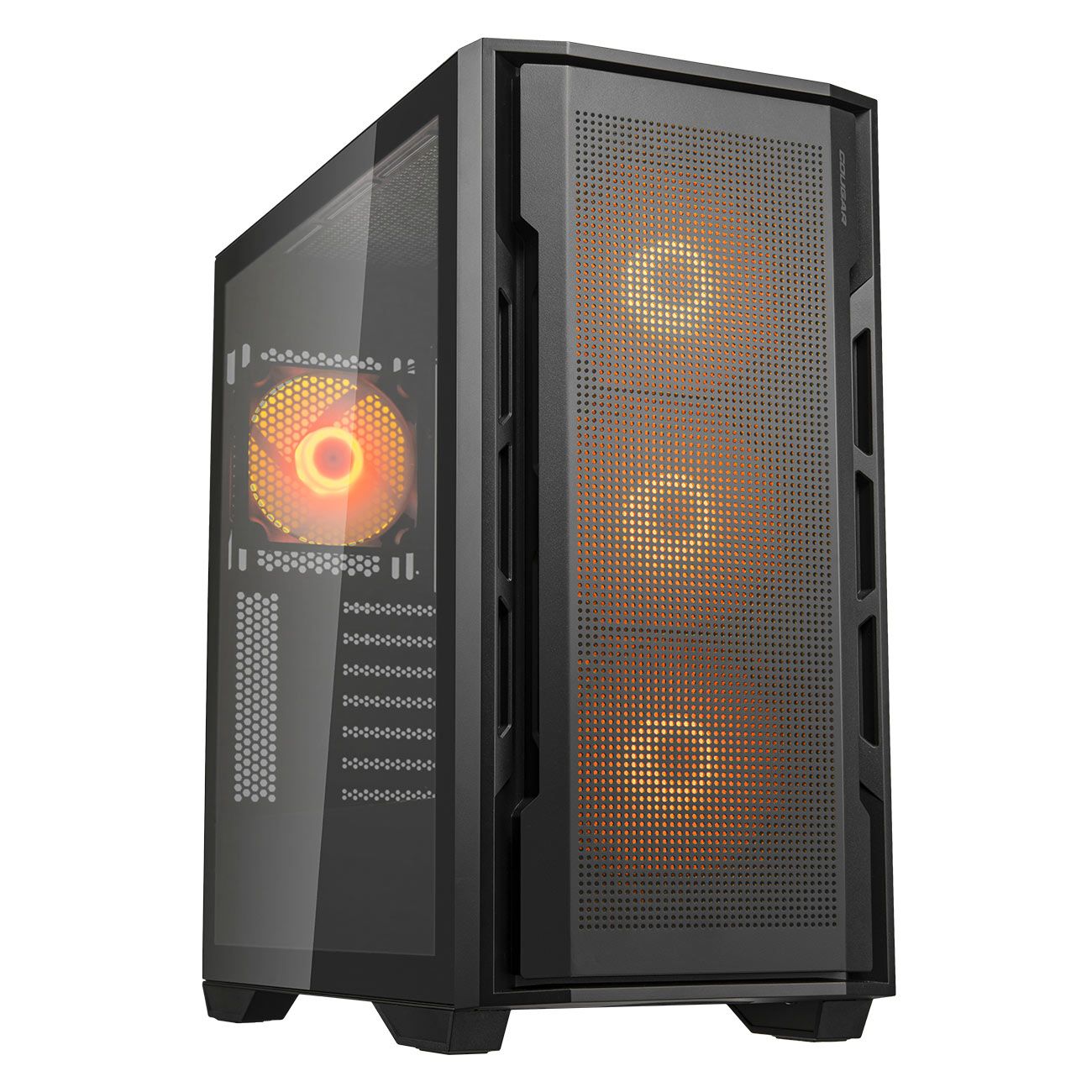 COUGAR | Uniface RGB Black | PC Case | Mid Tower / Mesh Front Panel / 4 x 120mm ARGB Fans / TG Left Panel / Black