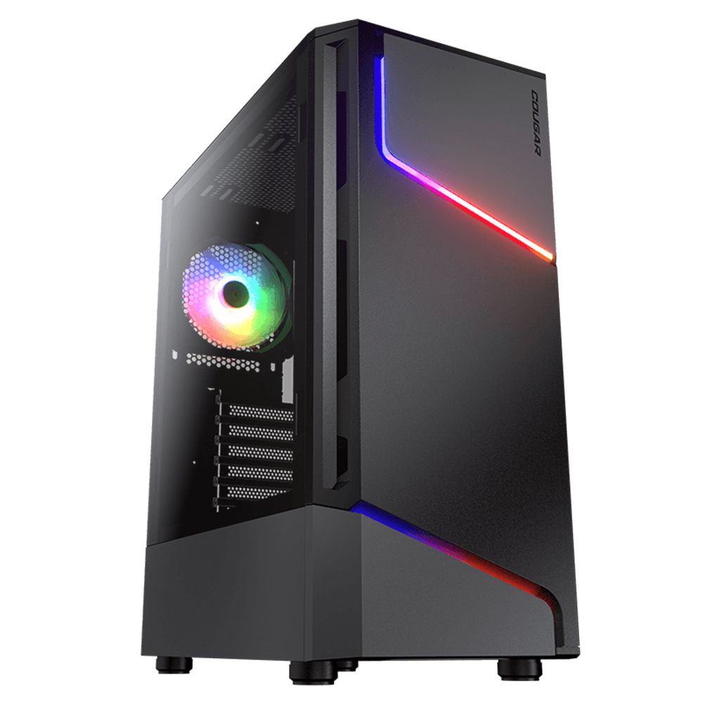 COUGAR | MX360 RGB | PC Case | Mid Tower / Metal Front Panel with ARGB strips / 1 x ARGB Fan / TG Left Panel