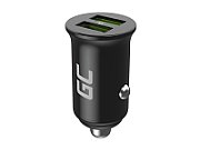 Green Cell GC CADM-GC-36AA - USB-Ladegeraet 36 W 2x USB-A schwarz Flashlight  GPS  Headphones  Mobile phone  Navigator  Other  Portable speaker  Power bank  Smartphone  Smartwatch  Tablet  Telephone  Universal Black Cigar lighter Fast charging Auto