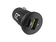 Green Cell GC CADM-GC-38AC - USB-Ladegeraet 38 W 1x USB-C USB-A schwarz Flashlight  GPS  Headphones  Mobile phone  Navigator  Other  Portable speaker  Power bank  Smartphone  Smartwatch  Tablet  Universal Black Cigar lighter Fast charging Auto  Indoo