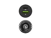 Green Cell GC CADM-GC-38AC - USB-Ladegeraet 38 W 1x USB-C USB-A schwarz Flashlight  GPS  Headphones  Mobile phone  Navigator  Other  Portable speaker  Power bank  Smartphone  Smartwatch  Tablet  Universal Black Cigar lighter Fast charging Auto  Indoo