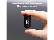 Green Cell GC CADM-GC-38AC - USB-Ladegeraet 38 W 1x USB-C USB-A schwarz Flashlight  GPS  Headphones  Mobile phone  Navigator  Other  Portable speaker  Power bank  Smartphone  Smartwatch  Tablet  Universal Black Cigar lighter Fast charging Auto  Indoo