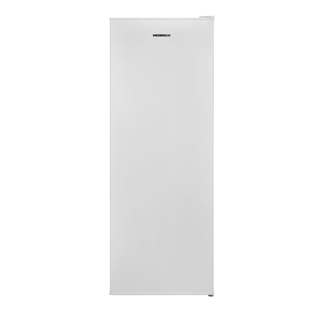Frigider Heinner HF-V255E++, clasa energetica: E, capacitate totala: 255L, control mecanic cu termostat ajustabil, lumina LED, dezghetare automata, 4 rafturi din sticla, compartiment pentru fructe si legume, suport oua, usa reversibila, dimensiuni: 54 x 59.5 x 144 cm, culoare: Alb