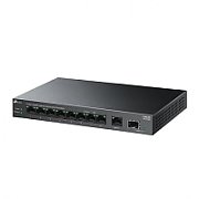 TP-LINK TP-LINK 5-PORT GIGABIT SWITCH LS108GP, interfata  9× 10/100/1000 Mbps RJ45 Ports (Ports 1–8 supports PoE+ output), 1× Gigabit SFP Port, porturi Standard: 802.3at/802.3af compliant,  PoE Ports: Ports 1–8, pana la 30 W PoE output per port, PoE Budget: 62 W, dimensiuni 8.2× 4.9×1.0 in (209×126×26 mm)