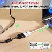 UNITEK ADAPTER HDMI - VGA  FULLHD 60HZ  WHT  M/F