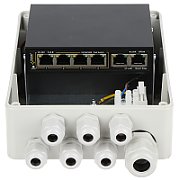 SG64H 6-port switch with power supply for 4 IP cameras in hermetic housing
