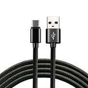 everActive cable USB-C 1m - Black  braided  quick charge  3A - CBB-1CB