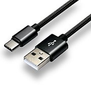 everActive cable USB-C 1m - Black  braided  quick charge  3A - CBB-1CB