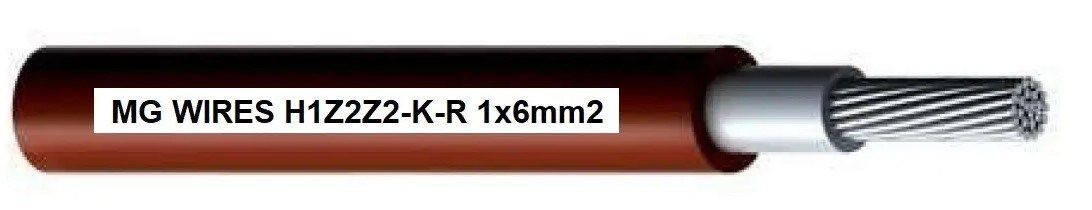 Photovoltaic cable // MG Wires // 1x6mm2  0 6/1kV red H1Z2Z2-K-R-6mm2 RD  package 100m