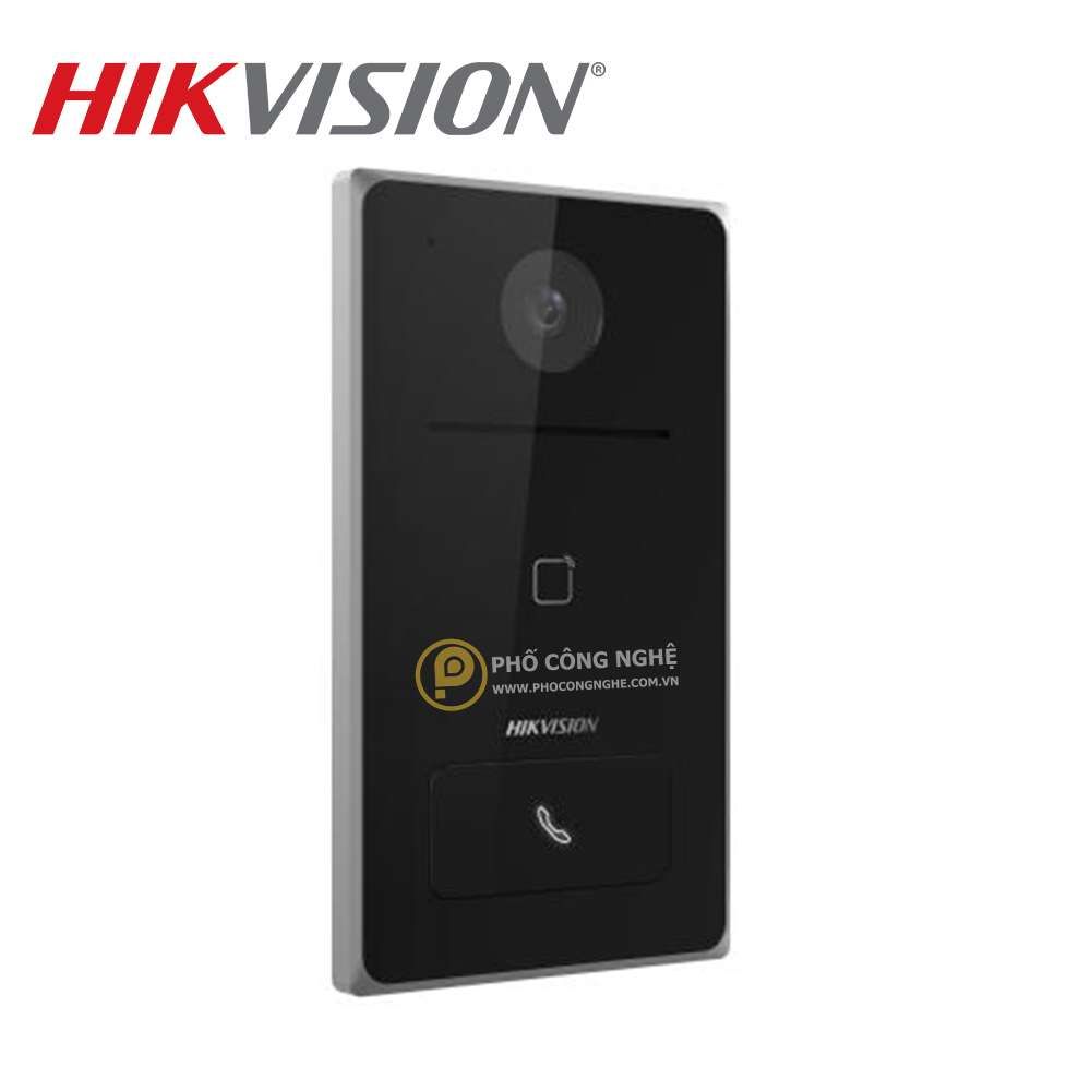 Post de exterior videointerfon IP Hikvision DS-KV6133-WME1 WIFI 1 x buton de apelare( pentru o singura familie- permite apelarea a mai multor monitoare de interior) camera video 2MP True WDR ( unghi vizualizare: Horizontal: 129° Vertical: 75°), vizualizare pe timp de noapte IR maxim 3 metri 