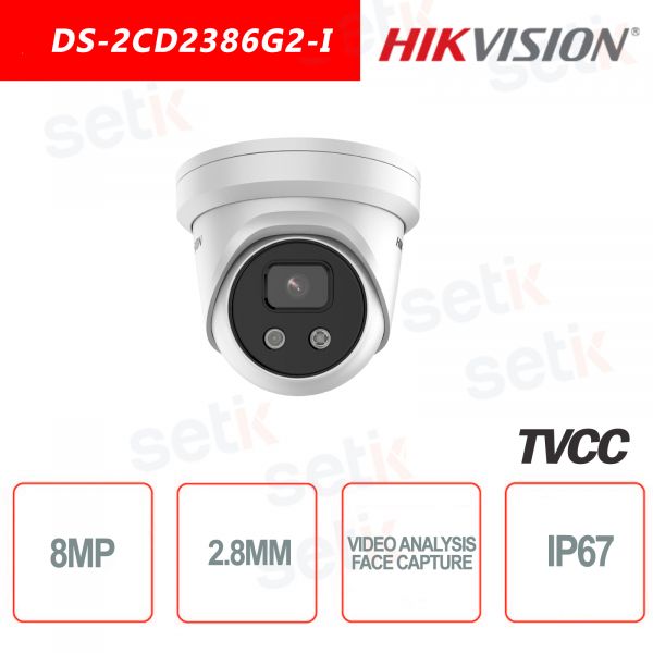 Camera de supraveghere IP Turret 8MP Hikvision DS-2CD1383G2- LIUF(4MM)lentila fixa: 4mm, iluminare: Color: 0.01 Lux @ (F2.0, AGC ON),B/W: 0 Lux cu IR: 30m, microfon incorporat, slot card de memorie: microSD/microSDHC/microSDXC card, up to 512 GB, alarma la evenimente: Motion detection (support