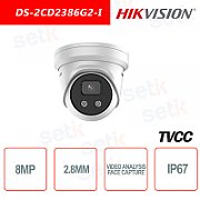 Camera de supraveghere IP Turret 8MP Hikvision DS-2CD1383G2- LIUF(4MM)lentila fixa: 4mm, iluminare: Color: 0.01 Lux @ (F2.0, AGC ON),B/W: 0 Lux cu IR: 30m, microfon incorporat, slot card de memorie: microSD/microSDHC/microSDXC card, up to 512 GB, alarma la evenimente: Motion detection (support