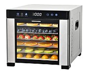 FOOD DEHYDRATOR HEINNER PRODRY ESSENTIAL HFD-KD600SS, 550-650W, LED DISPLAY & DIGITAL CONTROL, 6 STAINLESS STEEL TRAYS, MESH SHEET, FRUIT ROLL SHEET, UV FUNCTION, TEMPERATURE: 35-75C, TIMER: 30 MIN - 24H, OVERHEATING PROTECTION, STAINLESS STEEL DECORATIONS