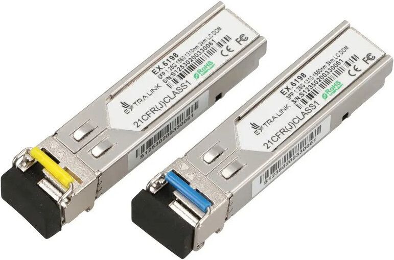 EXTRALINK ex.6198 SFP 1.25G WDM 1310/1550NM 3KM LC - PAIR - singlemode fiber