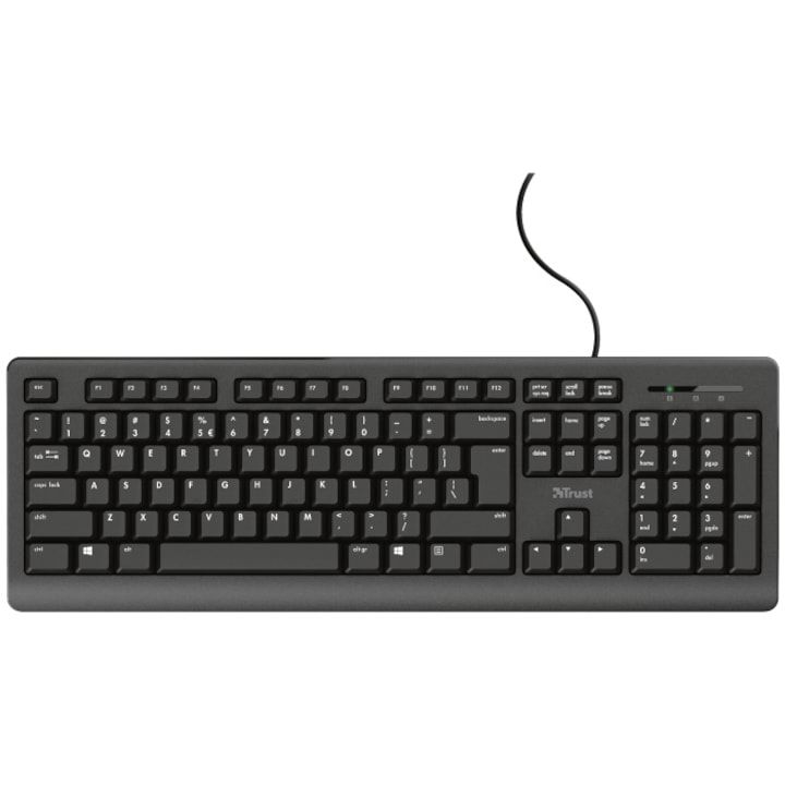 Tastatura cu fir Trust, negru