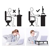 Maclean MC-946 Monitor Laptop Stand 13  - 32  3-Level Height Adjustment with Drawer up to 20kg Sturdy Vented