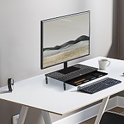 Maclean MC-946 Monitor Laptop Stand 13  - 32  3-Level Height Adjustment with Drawer up to 20kg Sturdy Vented