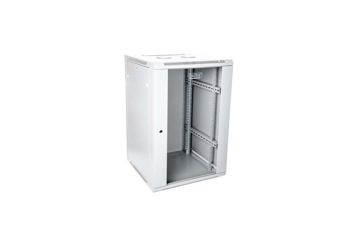 Wall-mounted network cabinet 19  21U rack 600x600  door glass  gray  unfolded  not folded  60kg