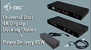 I-TEC UNIVERSAL DUAL 4K DOCK PD/85W INCL. USB-C CHARGER 100W
