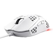 Mouse cu fir Trust GXT 928W Helox, rezolutie maxima 6400 DPI, 6 butoane, interfata USB-A, alb