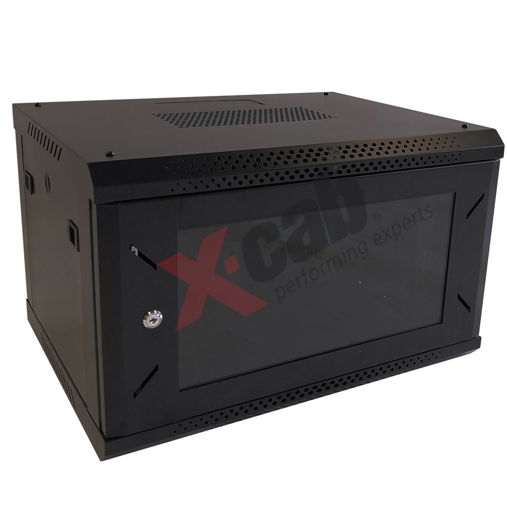 Cabinet metalic de perete 19”, tip rack wallmount, 9U 600x450 mm, Xcab Negru