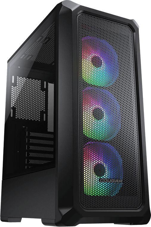COUGAR | Archon 2 Mesh RGB (Black) | PC Case | Mid Tower / Mesh Front Panel / 3 x ARGB Fans / 3mm TG Left Panel + COUGAR PSU STC600 / 600W Preinstalled