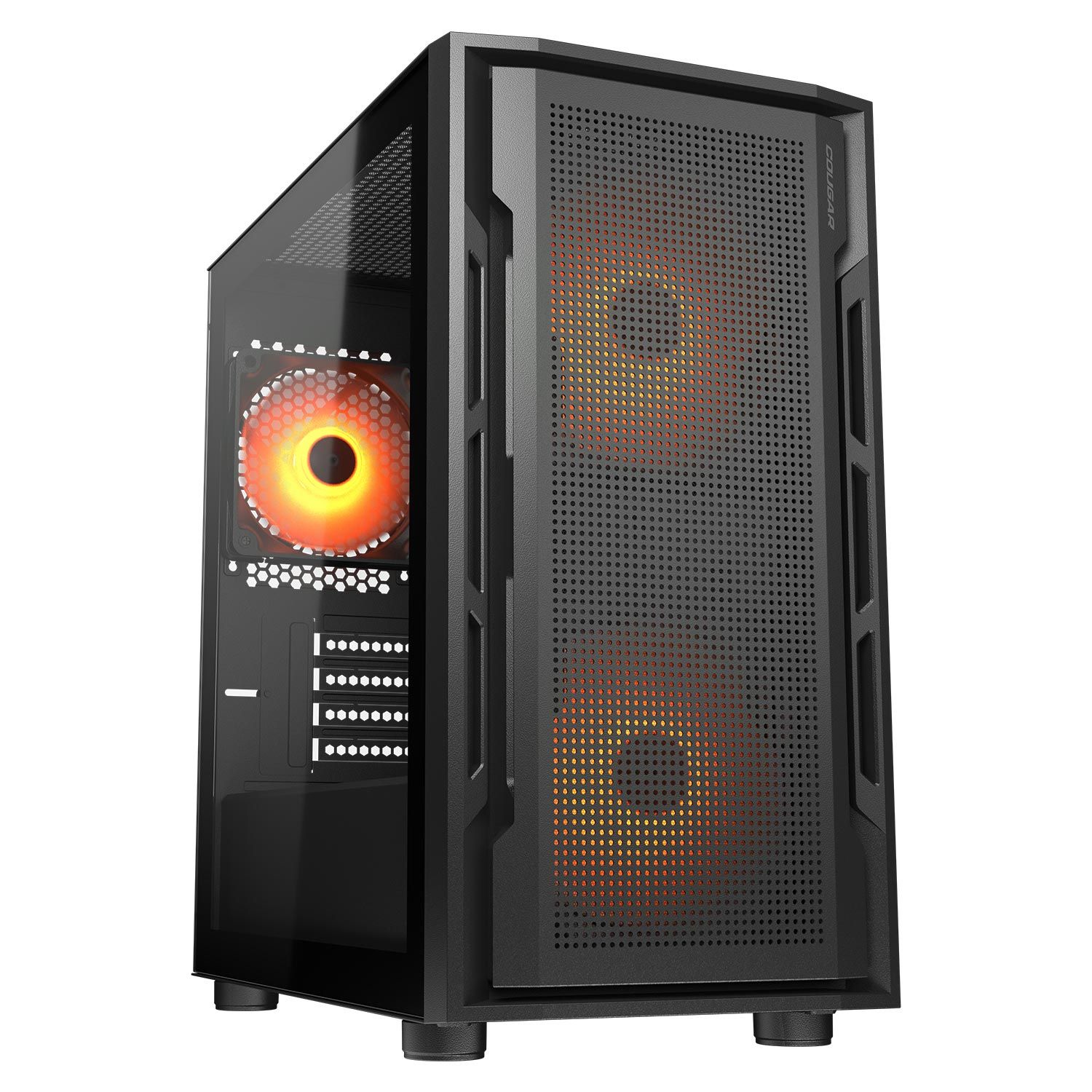 COUGAR | Uniface Mini RGB Black| PC Case | Mini Tower / Mesh Front Panel / 2 x  140mm RGB Fans + 1 x 120mm RGB Fan  / TG Left Panel