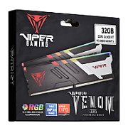 Memorie Patriot Viper Venom 32 GB DDR5 6000 MHz CL30, kit 2 x 16 GB, XMP 3.0, EXPO, Gri-alb-rosu, RGB