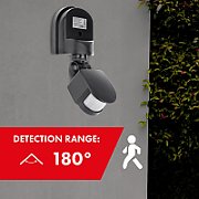 Maclean MCE25 GR Wall-Mounted 180° Motion & Dusk Sensor  1200W Max  Grey