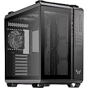 Carcasa ASUS GT 502 TUF GAMING Mid Tower ARGB NEGRU, Tempered Glass, Sloturi Expansiune 8+3 verticale, Drive Bays: 4x3.5 /2.5 , Ventilatoare Suportate: 4 (spate: 1x120mm, sus: 3x120mm sau 2x140mm), Ventilatoare Incluse: 4 (spate: 1x120mm, sus: 3x120mm), Format Placa De Baza Suportat: Mini-ITX