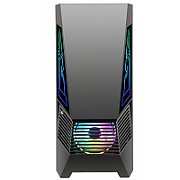 Carcasa gaming Serioux Rogue, tip middle tower, mesh si banda ARGB, Capac superior cu filtru magnetic de praf, panoul lateral: sticla securizata, sasiu: SPCC 0.6T, USB2.0x2+HD Audio, USB 3.0 x1, porturi rezervate pentru ventilator:, față: 1 ventilator RGB fix de 120mm(inclus), suportă cooler pe