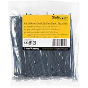 100 PACK 4 CABLE TIES -BLACK/NYLON ZIP TIE WRAPS UL TAA