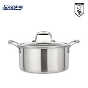 SEMIOALA INOX+CAPAC 24x12CM,5L,TITANIUM3 Material: inox in 3 straturi Interior: acoperire ceramica cu model HONEY tip plasa, rezistenta la zgarieturi Exterior: inox polisat Maner din inox Baza INDUCTIE 