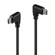 Cablu Lindy USB C 2 x 90°, lungime 1m, putere maxima 60W, latime de banda suportata 480Mbps, negru