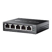 TP-LINK Omada 5-Port Gigabit Easy Managed Switch with 4-Port PoE+ PORT: 4× Gigabit PoE+ Ports, 1× Gigabit Non-PoE Ports SPEC: 802.3at/af, 65 W PoE Power, Desktop Steel Case and Fanless FEATURE: Integration with Omada SDN Controller, Flow Control, Loopback Detection, Port Isolation, Port Mirroring, LAG