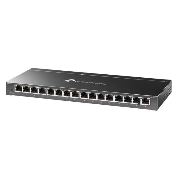TP-LINK Omada 16-Port Gigabit Easy Smart Switch PORT: 16× Gigabit RJ45 Ports SPEC: Desktop Steel Case FEATURE: MTU/Port/Tag-based VLAN, QoS, IGMP Snooping, Web/Utility Management, Plug and Play