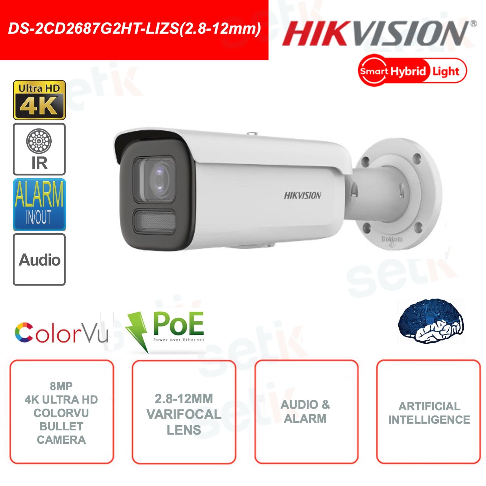Hikvision Bullet DS-2CD2687G2HT-LIZS(2.8-12mm)(eF)(O-STD) 8M