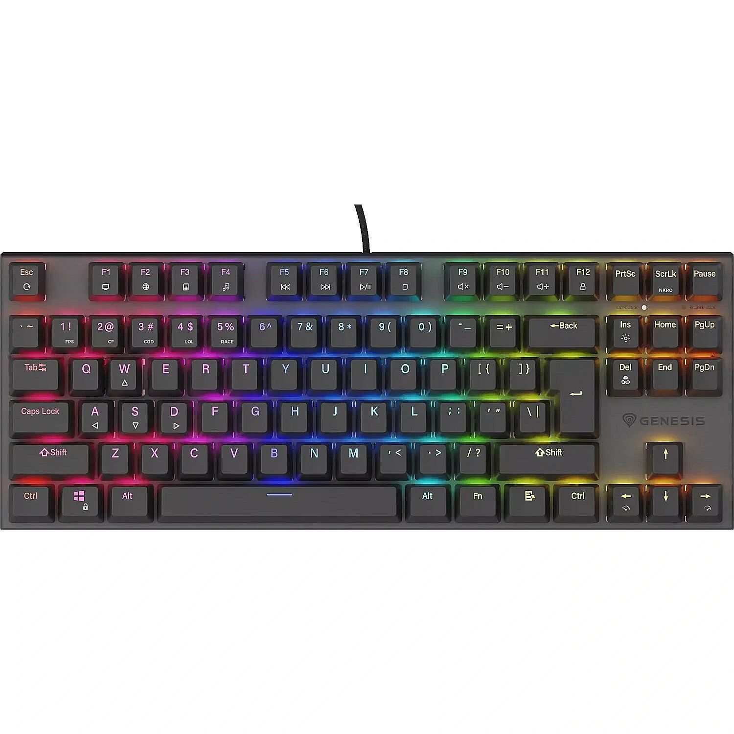 THOR 230 | Mechanical Gaming Keyboard | Wireless | US | Black | 2.4 GHz  Bluetooth  USB | Outemu Panda