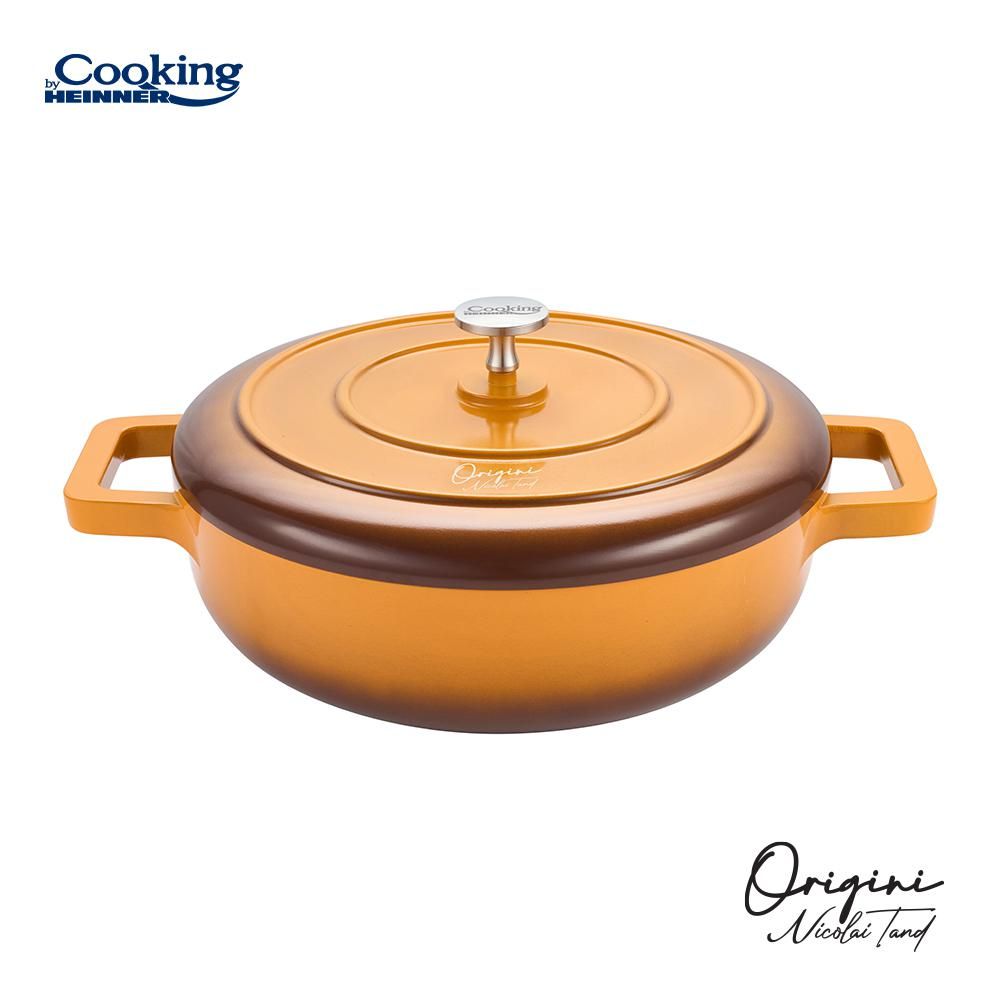 CRATITA ALUMINIU TURNAT + CAPAC 26x8 CM, 3.4L, NICOLAI TAND, COOKING BY HEINNER