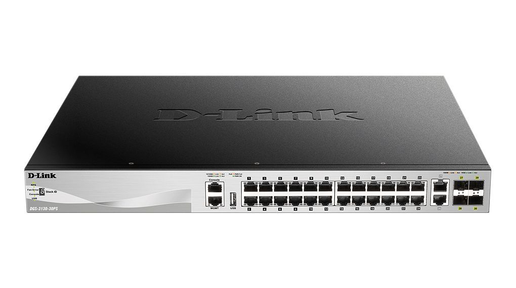 Switch D-Link DGS-3130-30PS/E, 24 porturi 10 / 100 / 1000 MBs