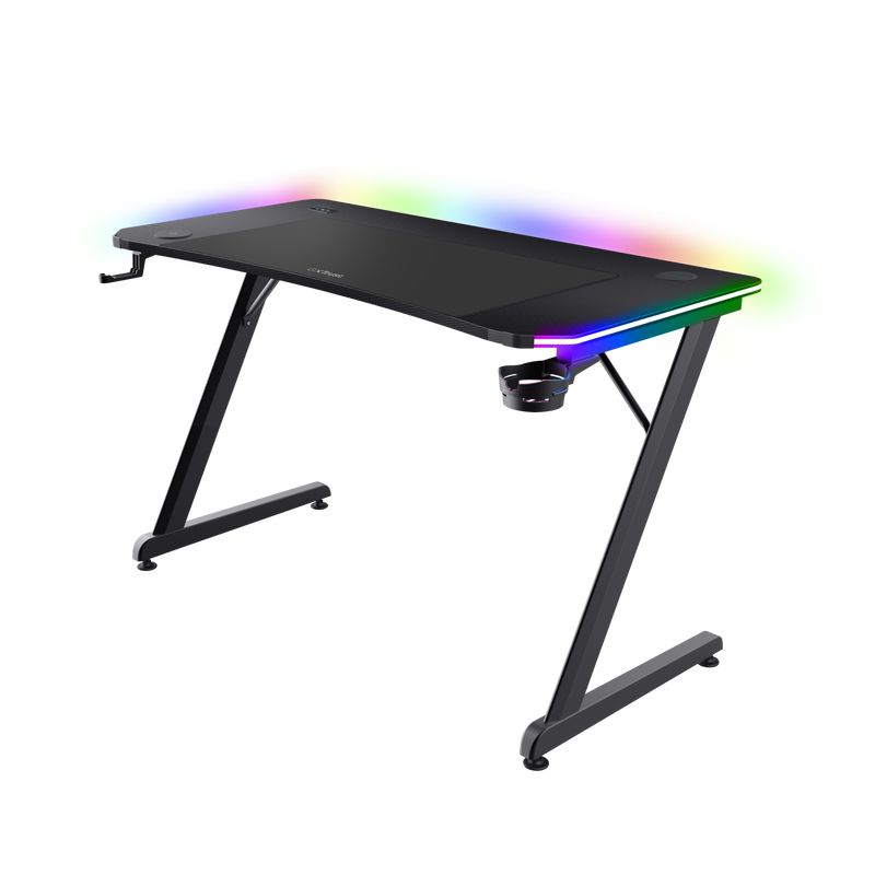 Masa gaming Trust GXT 710 Luminus Pro, iluminare RGB, greutate maxima suportata 150 kg, negru