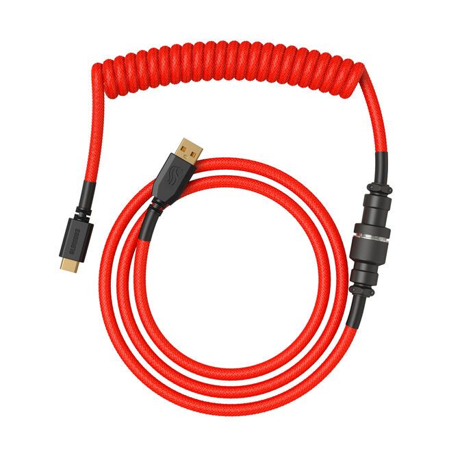 Glorious GMMK Coiled Cable Crimson Red  Coiled Cable  USB-C/USB-A - red/black