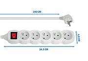 Esperanza ELK215W Power strip 5GN/3M White