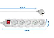 Esperanza ELK214W Power strip 5GN/1.5M White